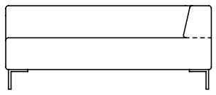 Illustration eines Sofaelements vor weißem Hintergrund freistil Rolf Benz 185