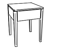 HA.5850 Hasena - Chilly Nachttisch mit Schublade | Massivholz | B: 43 cm | Eiche bianco oder Nussbaum