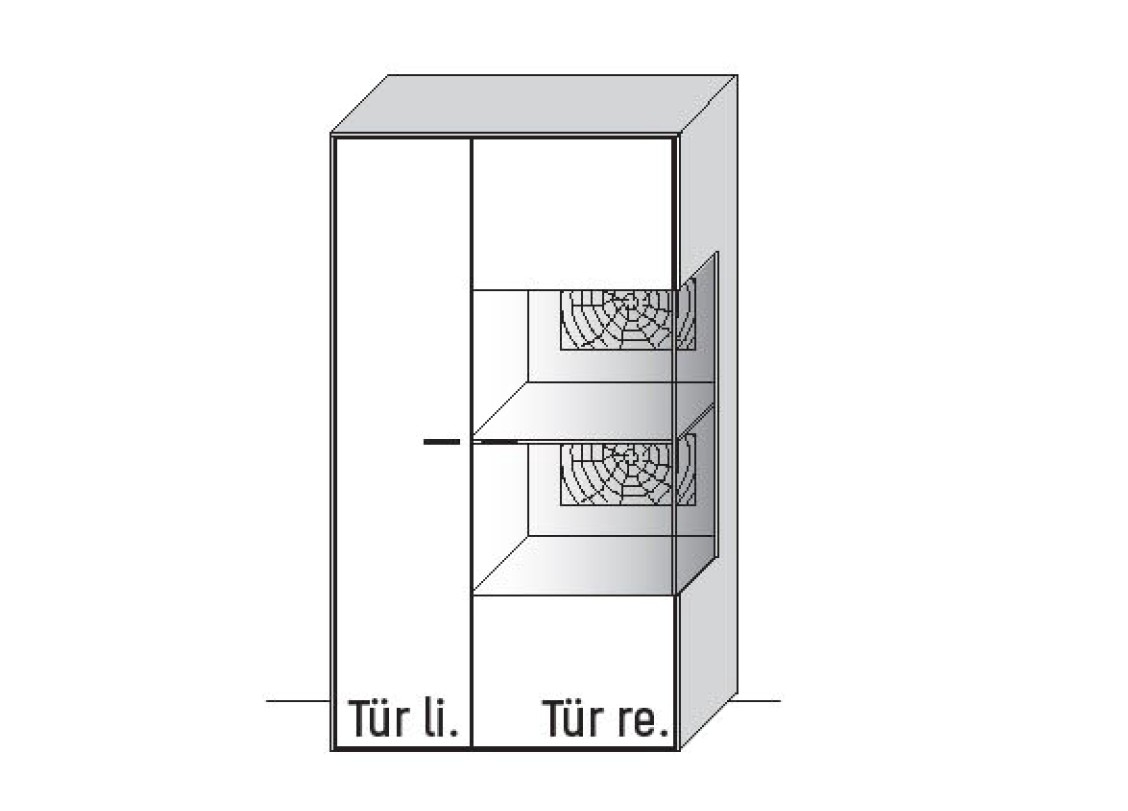 Illustration eines Highboards vor weißem Hintergrund