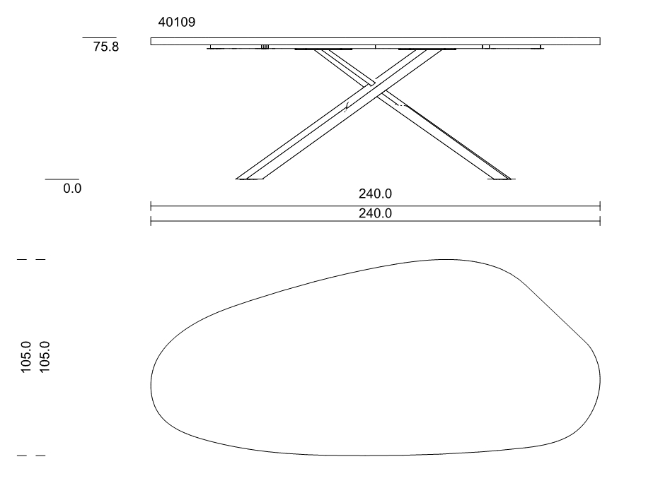 40109 | ET-ALT240: 2400 mm lang, 1050 mm breit 