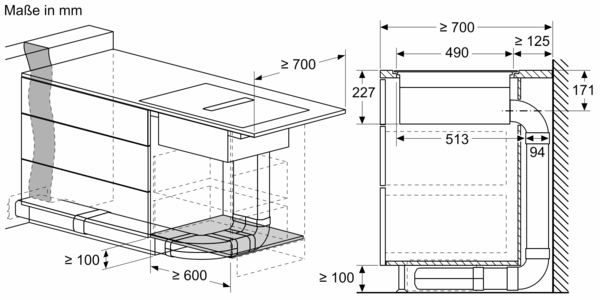 LAGERGERÄT Siemens studioLine EX807NX68E iQ700 Kochfeld mit integriertem Dunstabzug (Induktion) 80 cm flächenbündig (integriert)