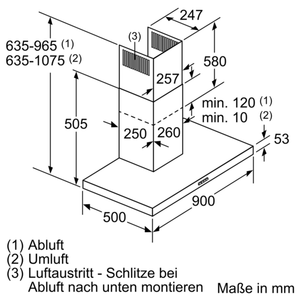 Siemens powerLine LC96BFM50 iQ300 Wand Dunstabzugshaube 90 cm