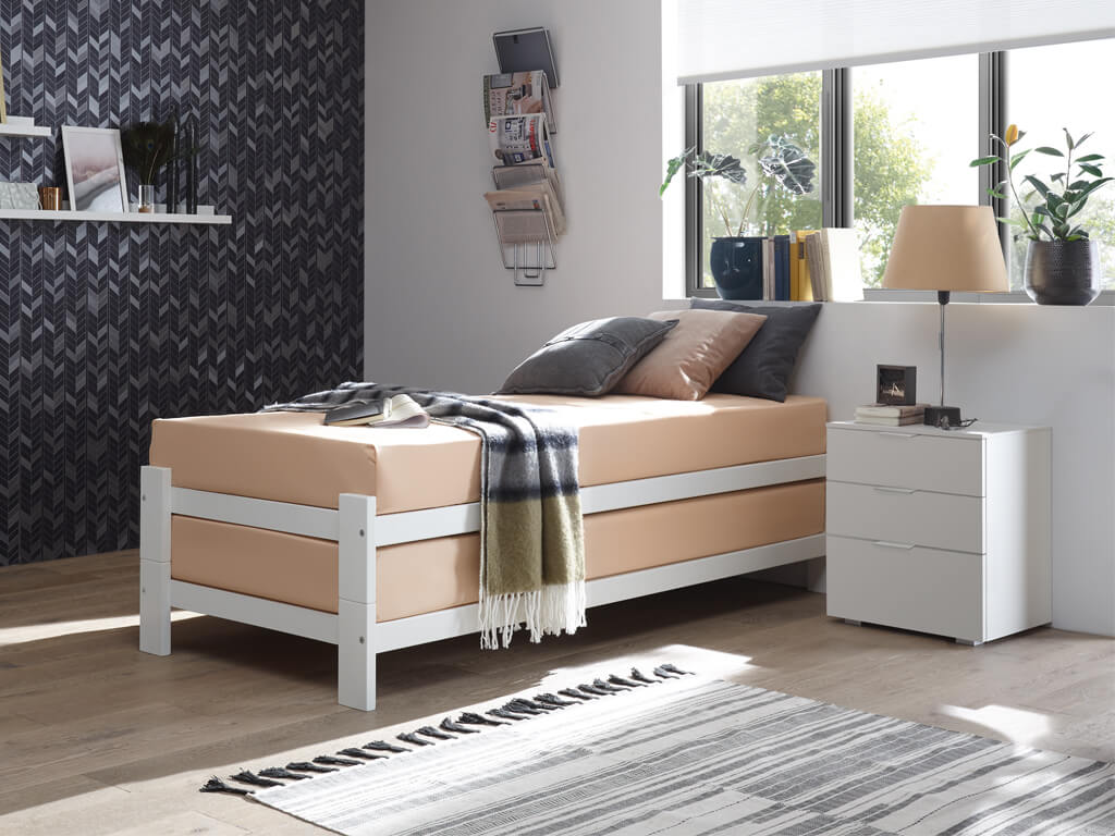 Hasena - Kids & Guests Bett Amici | Stapelbett | Holzrahmen | 90 (180) x 200 cm