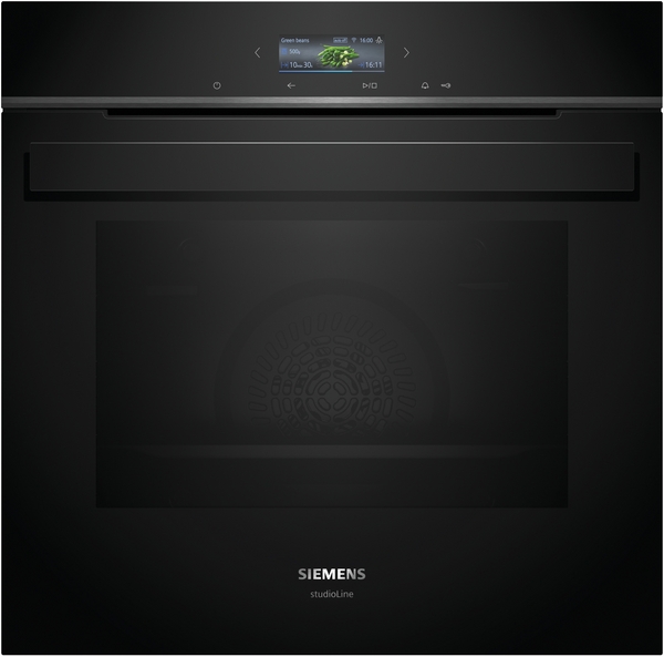 Siemens studioLine - Einbau-Backofen iQ700 (60x60 cm) INKL. 5 JAHRE GARANTIE | HB974GLB1 Schwarzer Siemens Einbauofen mit digitalem Display und modernen Funktionen