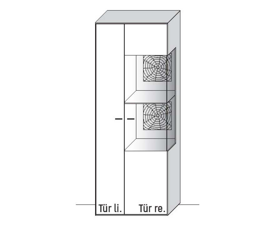 Illustration eines Schrankes vor weißem Hintergrund