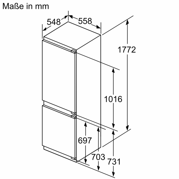 Siemens studioLine KI86NSDD0 iQ500 Einbau-Kühl-Gefrier-Kombination mit Gefrierbereich unten | 177.2 x 55.8 cm