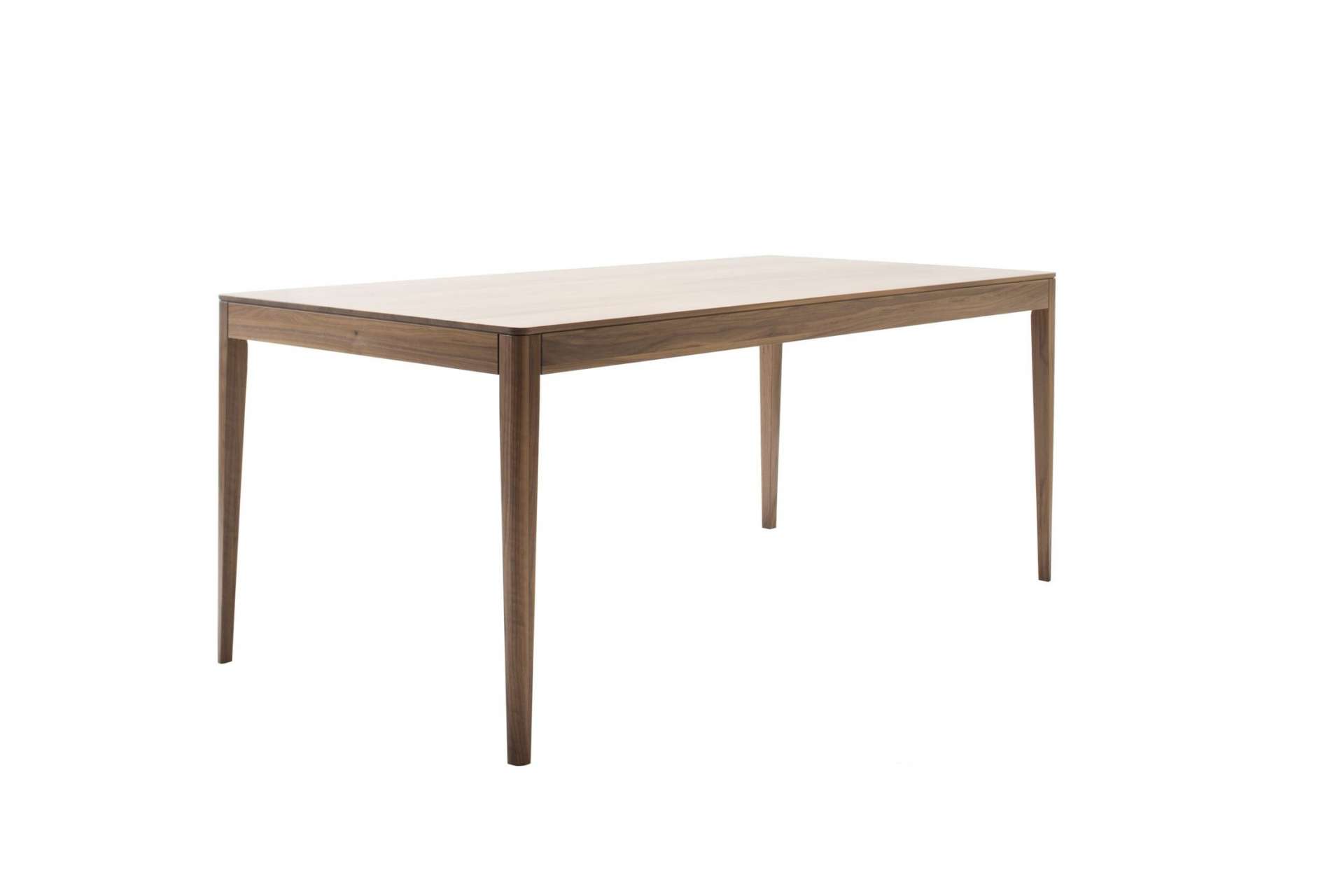 Sudbrock Goya - Esstisch | B: 160 cm | Nussbaum natur massiv Rechteckiger Esstisch aus Holz mit schlanken, abgerundeten Beinen