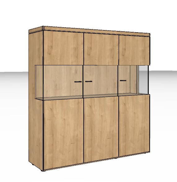 Wöstmann WM 2520 - Highboard | Type 4363 | B: 136,9 cm | Wildeiche massiv