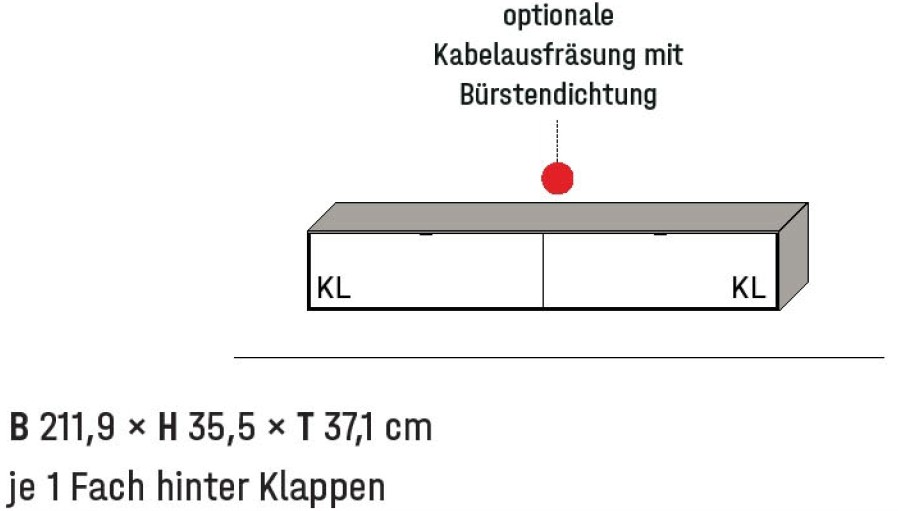 Illustration eines Hängeelements mit Bezeichnung vor weißem Hintergrund