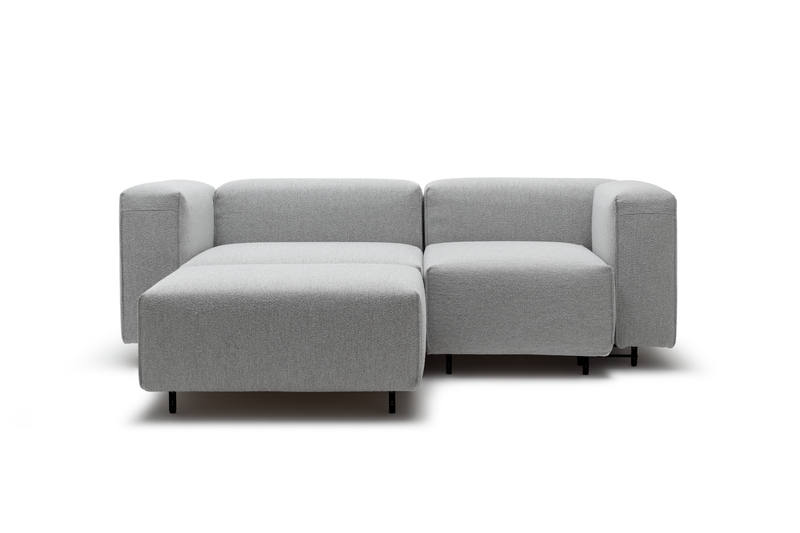 Modernes graues Ecksofa mit minimalistischem Design und bequemen großen Kissen, ideal für Wohnzimmer