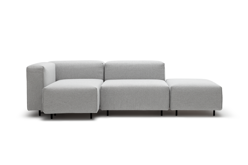 freistil Rolf Benz 122 ECHT - Bundle 4 | Sofaelemente (6-teilig) | Polstergarnitur Stilvolles graues Sofa in L-Form mit separatem Hocker