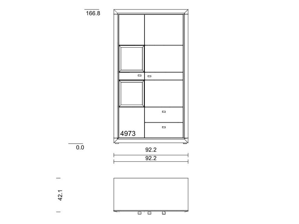 WM.A.4973 Wöstmann. Aurum | Schrank mit Schubkasten | Type 4973 / 4974 | B: 92,2 cm