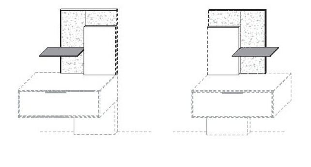 Paneelaufsatz mit Akzent + Metallablage (2er-Set)