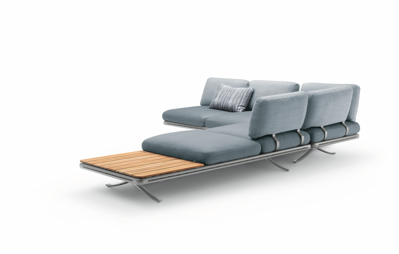 Rolf Benz Yoko 219 - Ablage 80 cm Garten Lounge mit seitlicher Ablage aus Teak