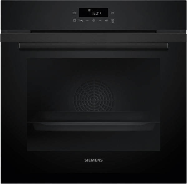 Siemens powerLine - Einbau-Backofen iQ300 (60x60 cm) | HB271ABB3 Schwarzer Siemens iQ700 Einbauofen mit digitalem Display und Lüfter