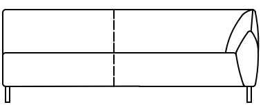 Illustration eines Sofaelements vor weißem Hintergrund freistil Rolf Benz 132