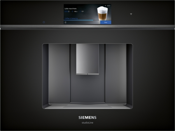Siemens studioLine - Einbau-Kaffeevollautomat iQ700 (60x45 cm) INKL. 5 JAHRE GARANTIE | CT918L1B0 Einbau-Kaffeevollautomat von Siemens studioline, modernes Design mit Display