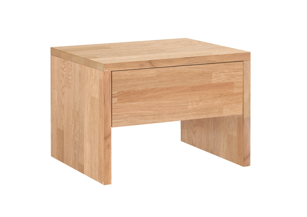 hellbrauner Nachttisch mit einer Schublade vor weißem Hintergrund Salva von Hasena