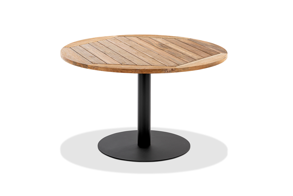 Niehoff Garden. Bistro | G520 | Tisch, rund | Ø 125 cm | Stahl anthrazit /Teak recycelt