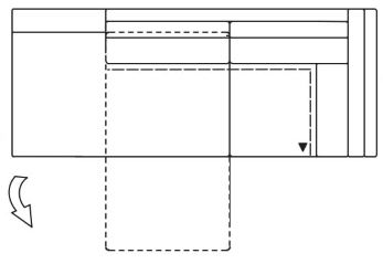 Illustration eines Sofaelements vor weißem Hintergrund freistil Rolf Benz 170