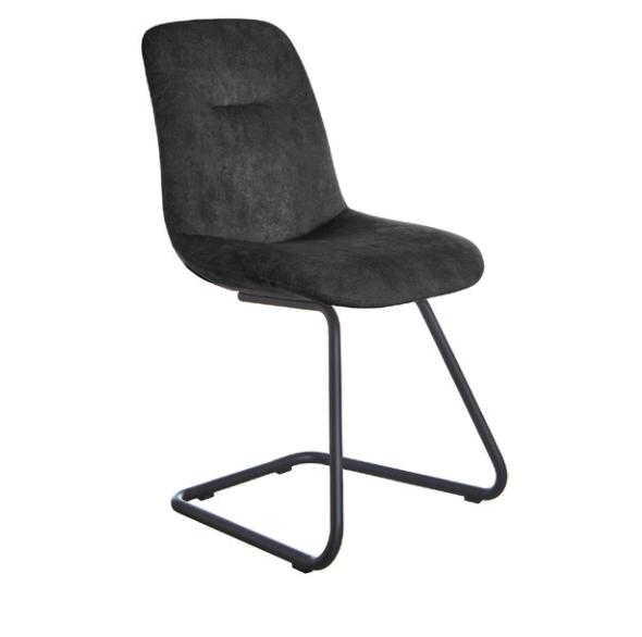 nobilia - Stuhl Swing (Freischwinger) | 4 versch. Bezüge konfigurierbar anthraziter schwingstuhl mit scharzem gestell nobilia