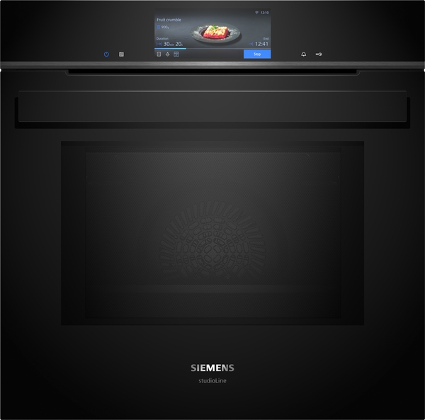 Siemens studioLine iQ700 Einbau-Backofen mit Mikrowellenfunktion (60 x 60 cm) INKL. 5 JAHRE GARANTIE | HM978GNB1 Schwarzer Siemens Studioline Backofen mit großem Touchdisplay und moderner Technologie