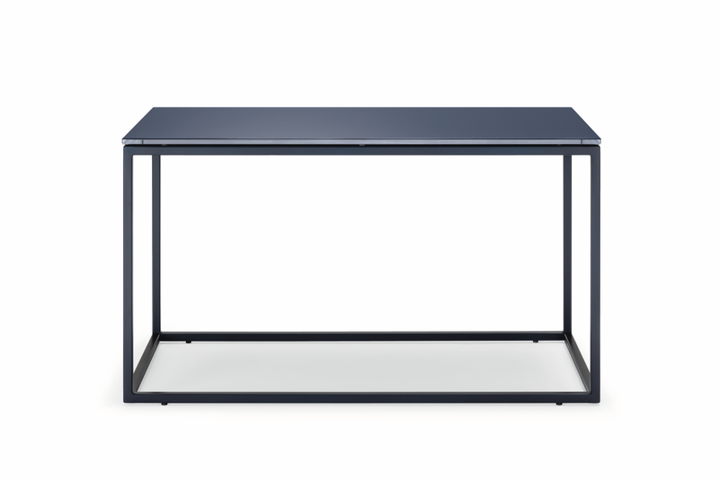 Couch- Beistelltisch mit Glasplatte in blau von Rolf Benz 912
