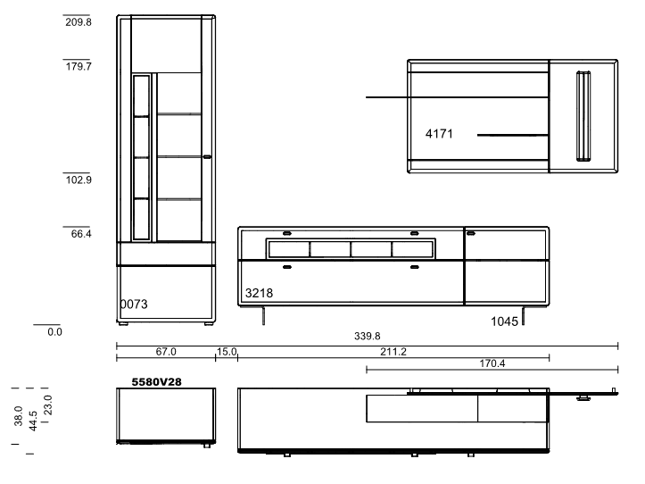 hartmann. Knud | Wohnwand | Kombi Nr. 28 | B: 340 cm 