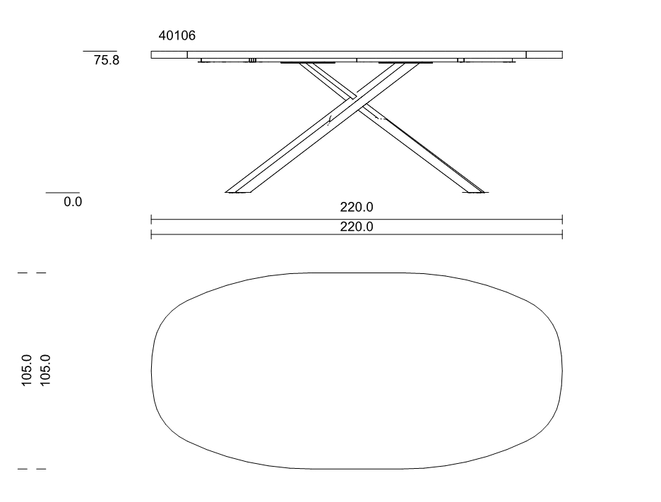 40106 | ET-ALT220: 2200 mm lang, 1050 mm breit 