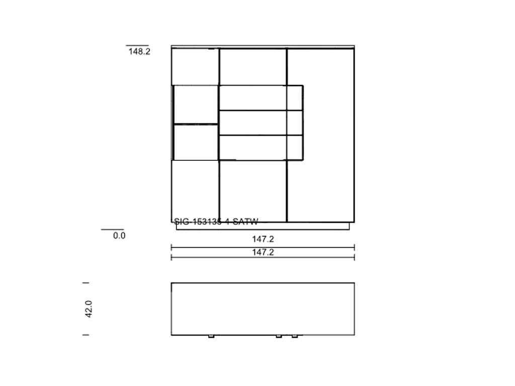 Wimmer. Signatura | Highboard mit Vitrinenfach | 153135/153136