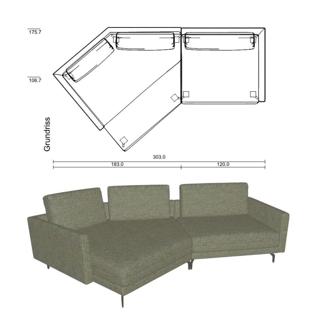 creation Couch Kombination mit großem Eckteil