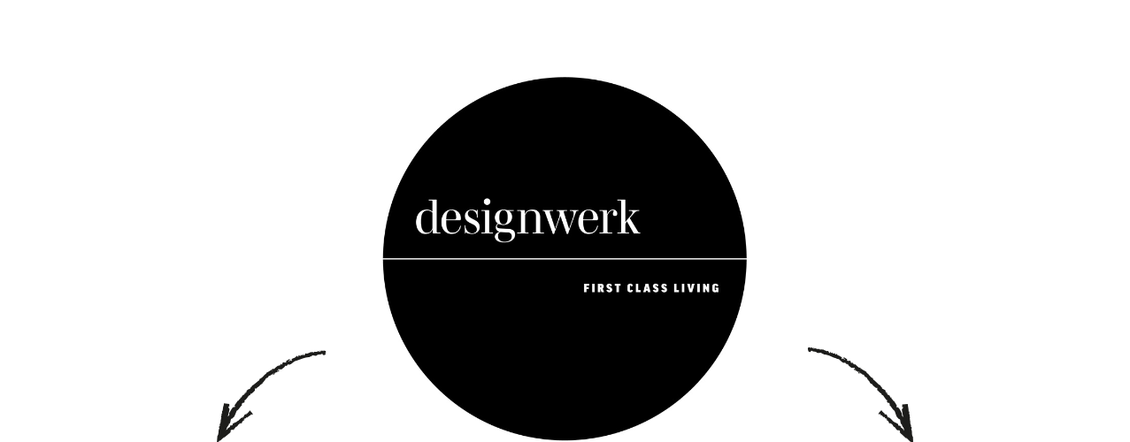 designwerk Logo mit Pfeil nach links und rechts