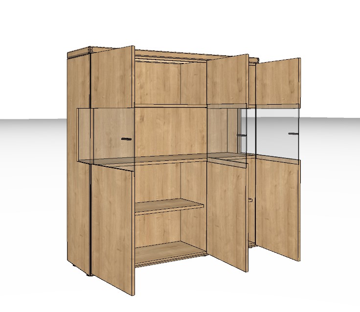 Wöstmann WM 2520 - Highboard | Type 4363 | B: 136,9 cm | Wildeiche massiv