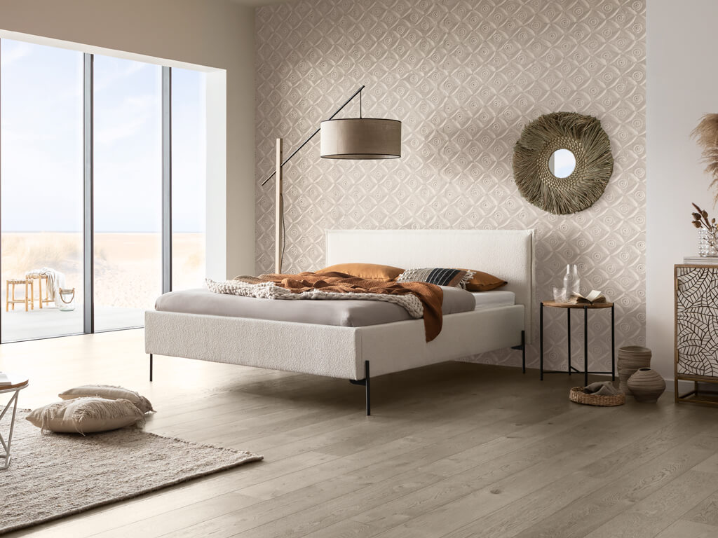 Hasena - Dream pronto Bett Nora | Polsterbett Boucle ivory | versch. Größen konfigurierbar