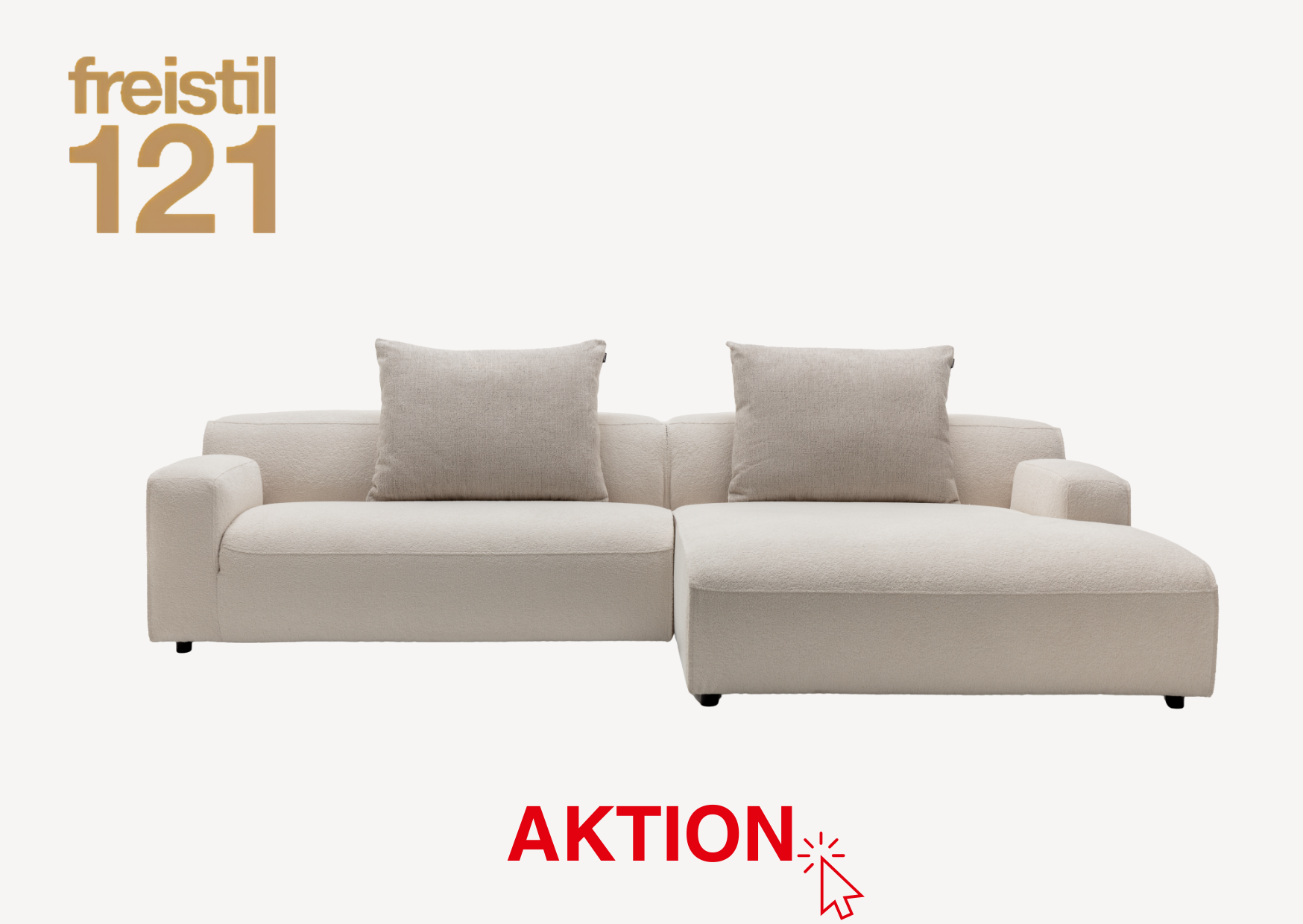 beige Couch mit Aufschrift freistil 121