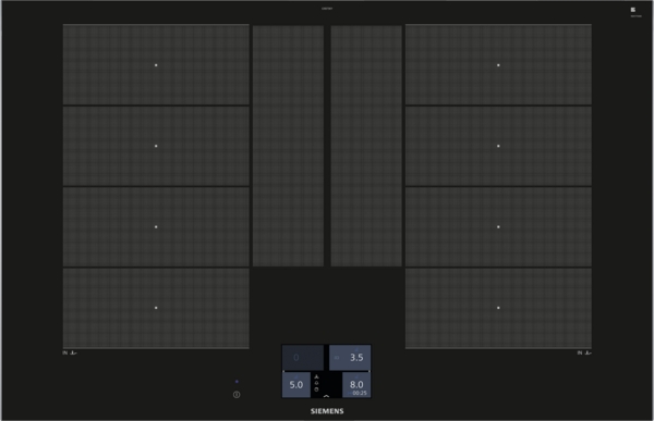 Siemens EX875KYW1E iQ700 Induktionskochfeld 80 cm Schwarz, Mit Rahmen aufliegend