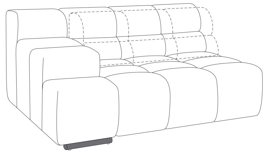 DW.T.D021106/D021105 Designwerk Temple - Element 105 Armteil | B: 144 cm | mit Rückenverstellung | D021106/D021105
