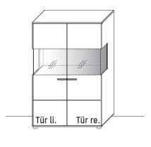 Illustration eines Highboards vor weißem Hintergrund