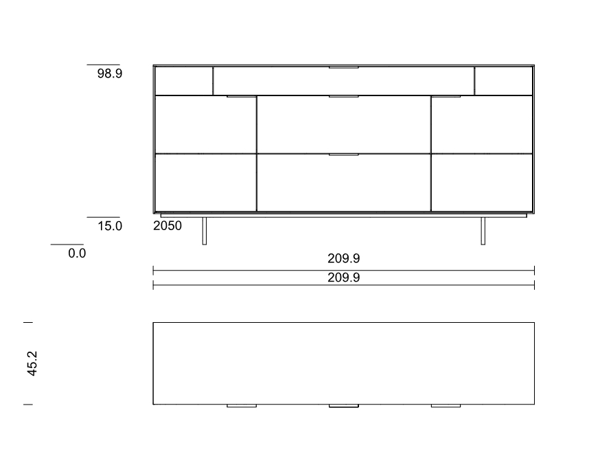 Wöstmann. WM 2140 | Sideboard | B: 209,9 cm | Type 2050