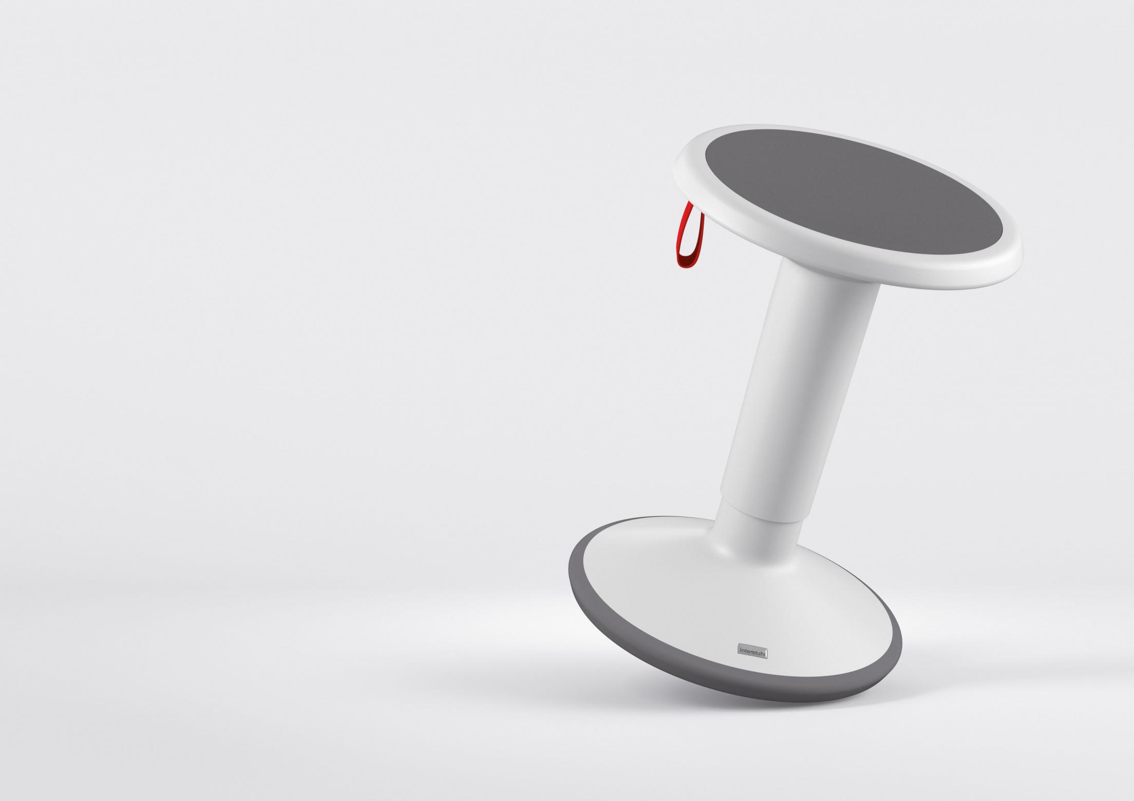 Hocker in weiß und grauer Sitzfläche