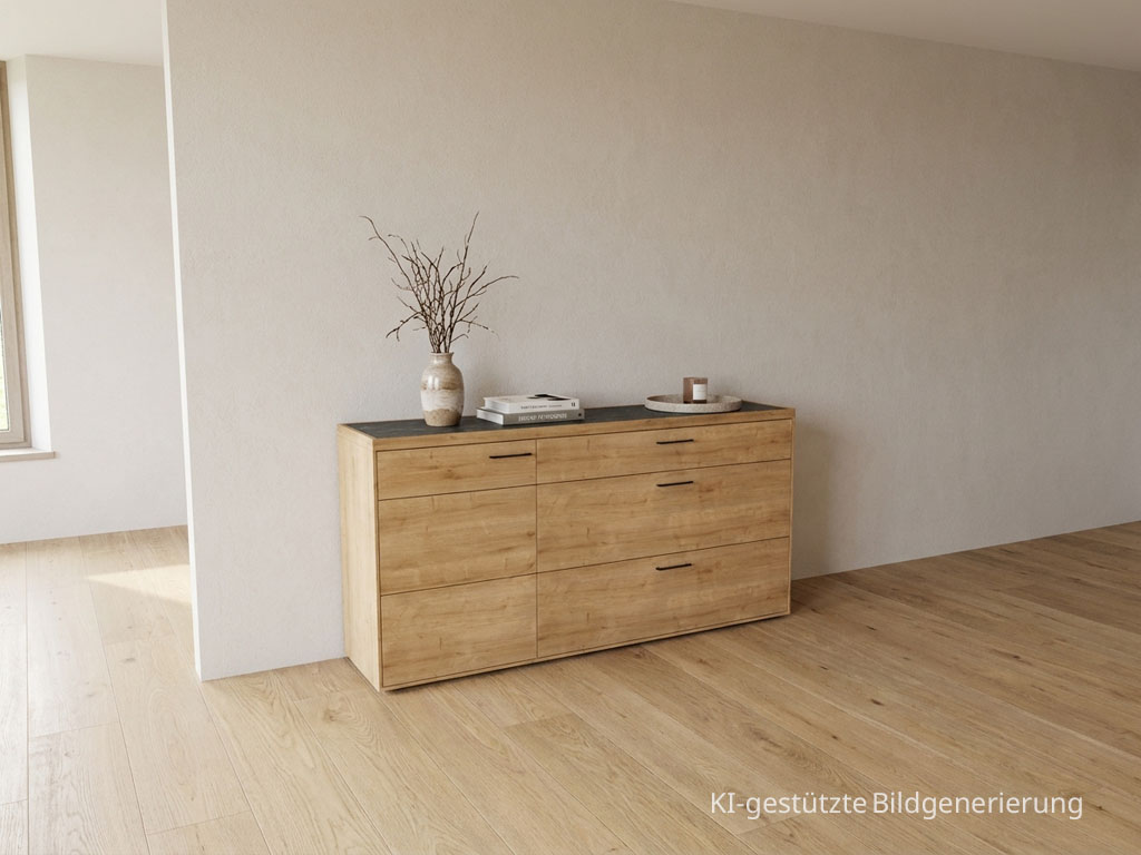 Wöstmann WM 2520 - Sideboard |  Type 2853/2854 | B: 181,9 cm | Wildeiche massiv, Keramik