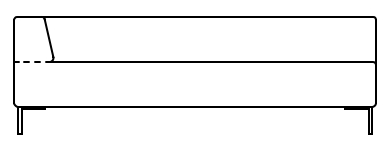 Illustration eines Sofaelements vor weißem Hintergrund freistil Rolf Benz 185