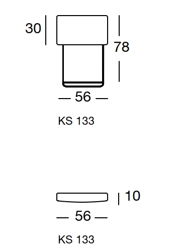 Maßzeichnung einer Kopfstütze für ein Sofa vor weißem Hintergrund freistil Rolf Benz 133