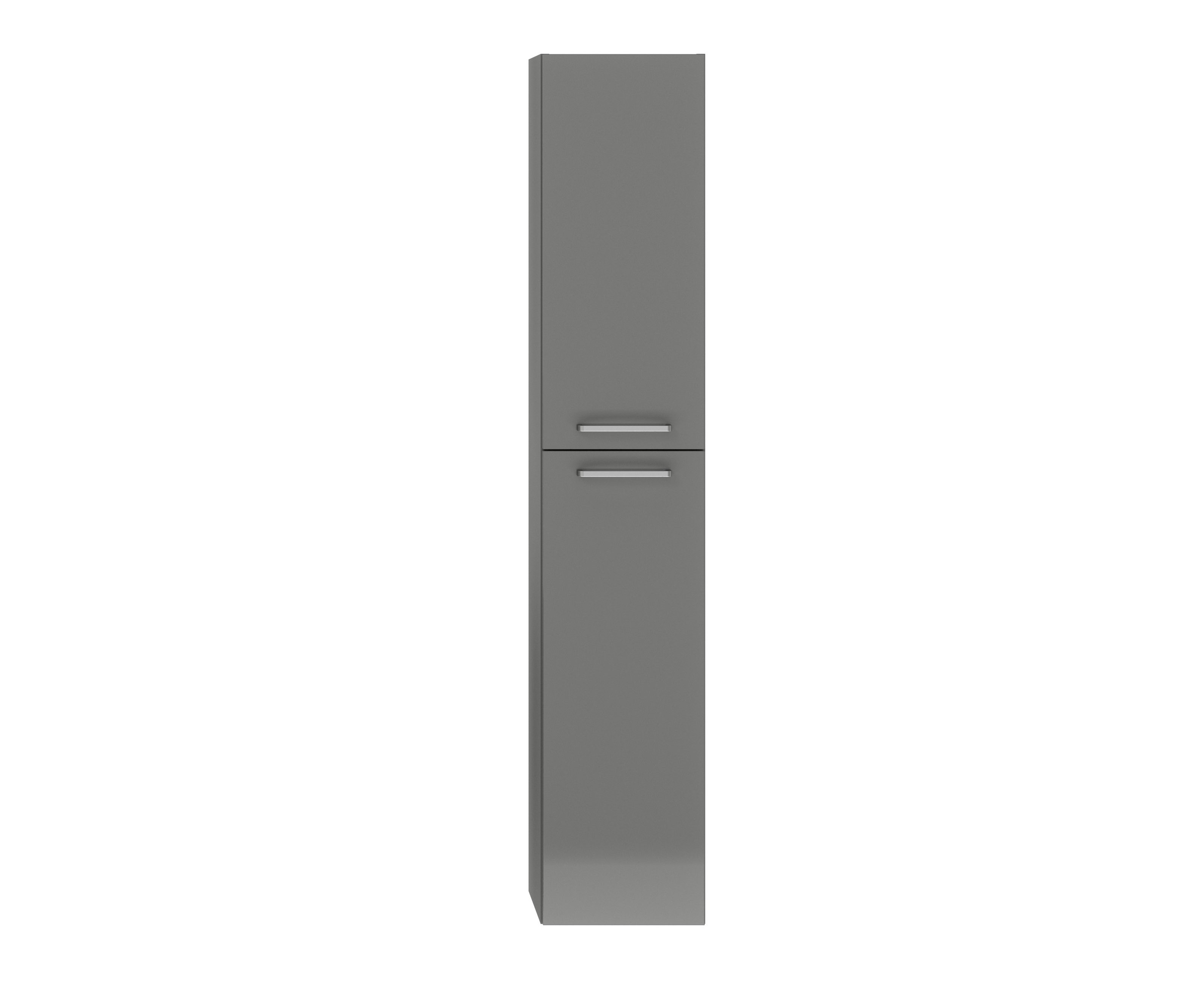 badschrank grau zwei türen mit metallgriff nobilia