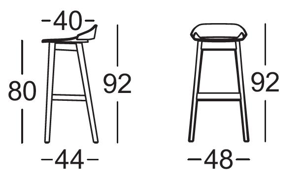 Rolf Benz. 650 | Barhocker | Vierfuß Holz