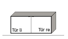 Illustration eines Hängelowboards vor weißem Hintergrund