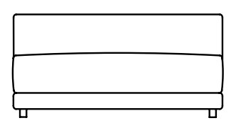 Illustration eines Sofaelements vor weißem Hintergrund freistil Rolf Benz 142