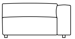 Illustration eines Sofaelements vor weißem Hintergrund freistil Rolf Benz 187