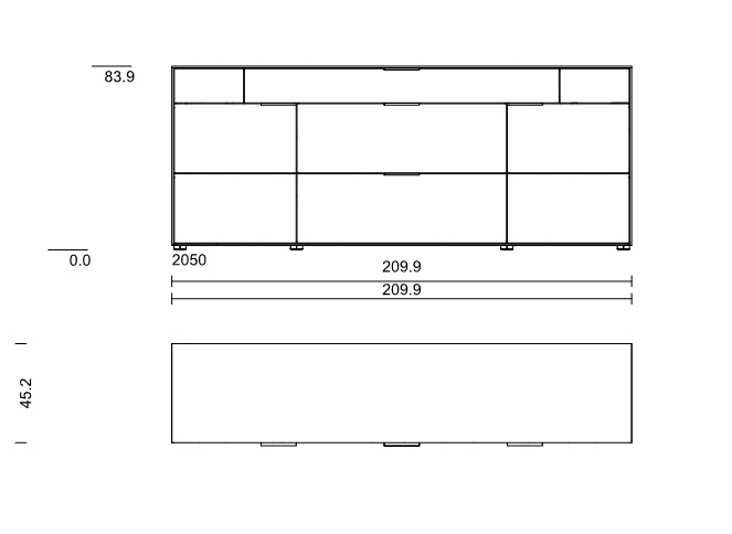 Wöstmann. WM 2140 | Sideboard | B: 209,9 cm | Type 2050