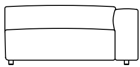 Illustration eines Sofaelements vor weißem Hintergrund freistil Rolf Benz 187